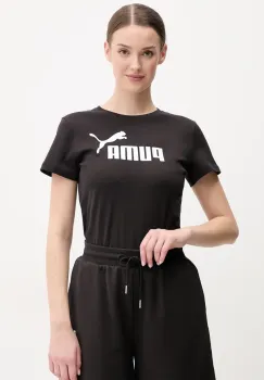 Puma tricou din bumbac femei, culoarea negru, 682370 imagine