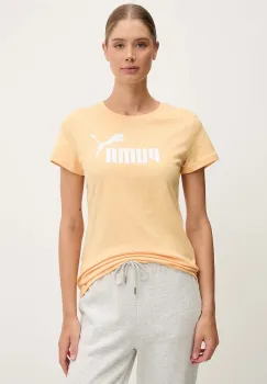 Puma tricou din bumbac femei, culoarea portocaliu, 682371 imagine