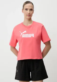 Puma tricou din bumbac femei, culoarea portocaliu, 684972 imagine