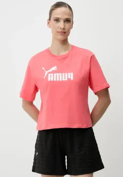 Puma tricou din bumbac femei, culoarea portocaliu, 684972 imagine