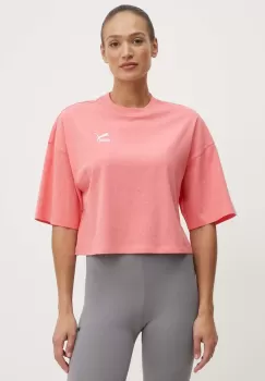 Puma tricou din bumbac femei, culoarea roz 624226 imagine