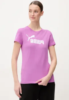 Puma tricou din bumbac femei, culoarea violet, 682371 imagine
