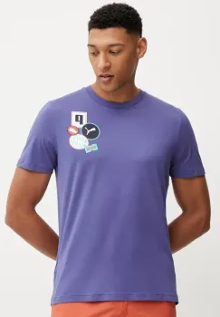 Puma tricou din bumbac GRAPHICS Icon barbati, culoarea violet, cu imprimeu, 684829 imagine