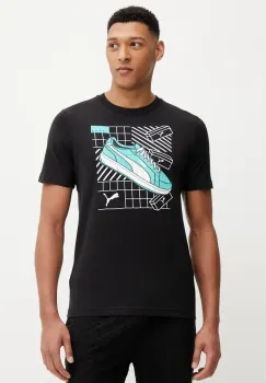 Puma tricou din bumbac GRAPHICS Sneaker culoarea negru, cu imprimeu, 684830 imagine