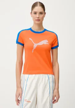 Puma tricou PUMA x FENTY culoarea portocaliu, 636184 imagine