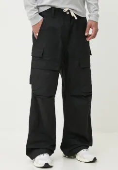 PURPLE BRAND pantaloni de bumbac WOVEN CARGO PANT barbati, culoarea negru, cu fason cargo, P527-WCBB125 imagine