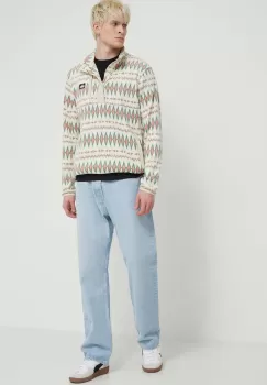Quiksilver bluza barbati, culoarea bej, neted imagine