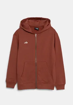 Quiksilver bluza copii BASIC HOOD ZIP culoarea portocaliu, cu gluga, neted, EQBFT03890 imagine