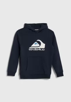 Quiksilver bluza copii BIG LOGO culoarea albastru marin, cu gluga, cu imprimeu imagine