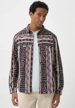 Quiksilver camasa din velur Wasilla culoarea roz, cu guler clasic, relaxed, EQYWT04584 imagine
