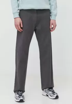 Quiksilver pantaloni de bumbac culoarea gri, drept imagine