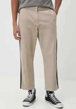 Quiksilver pantaloni de catifea cord Roller Line Pant culoarea bej, cu fason chinos, EQYNP03305 imagine