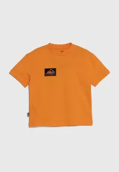 Quiksilver tricou de bumbac pentru copii BACKFLASHSSYTH culoarea portocaliu, cu imprimeu imagine