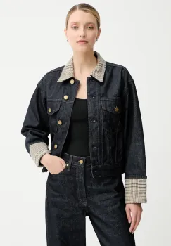 Rag & Bone geaca jeans culoarea negru, de tranzitie, oversize, RJ1025FORMR imagine