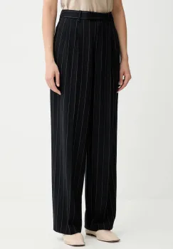 Rag & Bone pantaloni cu lana culoarea bleumarin, drept, high waist, RA1H25F7MCN imagine