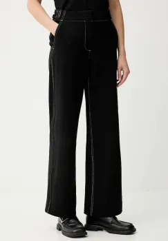 Rag & Bone pantaloni culoarea negru, drept, high waist, RE0H25F71PW imagine