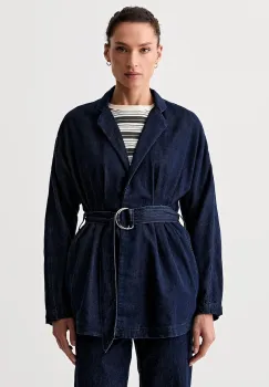 rag & bone sacou cu un singur rand de nasturi pentru femei, din denim Mandi imagine