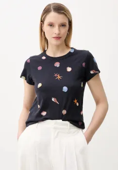 Rag & Bone tricou din bumbac culoarea bleumarin, WCC25PT016CH16 imagine