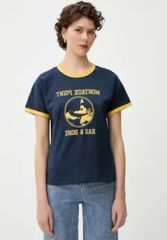Rag & Bone tricou din bumbac culoarea bleumarin, WCC25PT023MI24 imagine