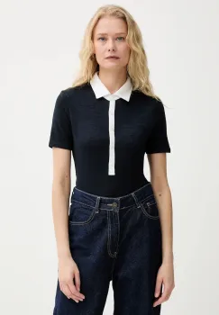 Rag & Bone tricou polo culoarea bleumarin, WCC24FT019JY19 imagine