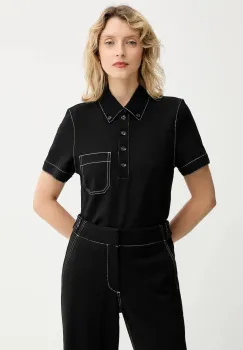 Rag & Bone tricou polo culoarea negru, RE2G25FT1PW imagine