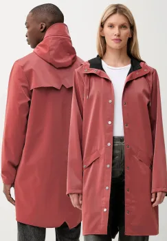 Rains geaca 12020 Long Jacket culoarea roz, de tranzitie, 12020 imagine