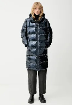 Rains geaca 15130 Alta Longer Puffer Jacket culoarea bleumarin, de iarna, 15130 imagine