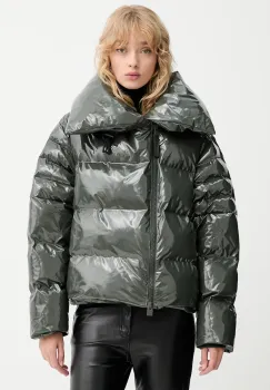 Rains geaca 17230 Alta Vision Short Puffer Jacket culoarea verde, de iarna, 17230 imagine