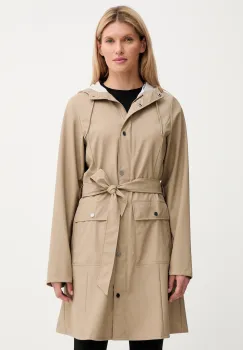Rains geaca 18130 Curve Long Jacket culoarea bej, de tranzitie, 18130 imagine