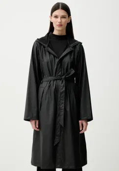 Rains geaca A-Line Longer W Jacket W3 culoarea negru, de tranzitie, 12040 imagine