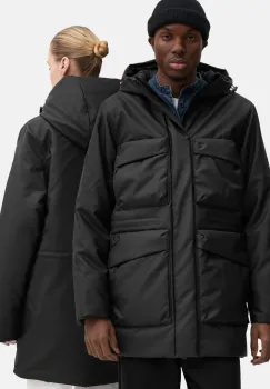 Rains geaca Askim Long Insulated Cargo Jacket W3T4 culoarea negru, de iarna, oversize, 15930-01 imagine