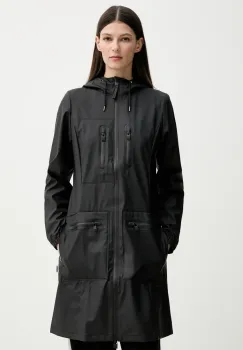 Rains geaca Cargo Curve Jacket W3 femei, culoarea negru, de tranzitie, 12050 imagine