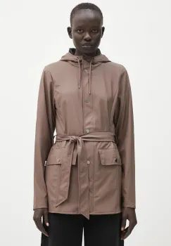 Rains geaca Curve Jacket W3 culoarea maro, de tranzitie, 12100.110 imagine