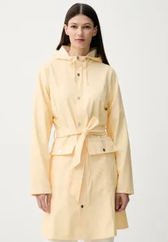 Rains geaca Curve Long Jacket W3 femei, culoarea galben, de tranzitie, 18130 imagine