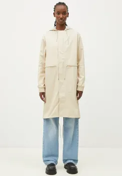 Rains geaca String W Parka W3 femei, culoarea bej, de tranzitie, 18550.95 imagine