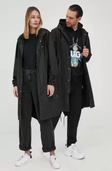 Rains hanorac 18140 Fishtail Parka culoarea negru, de tranzitie imagine