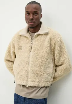 Rains hanorac fleece Kofu culoarea bej, cu imprimeu, 19950-24 imagine