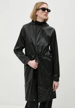 Rains hanorac String W Parka W3 femei, culoarea negru, de tranzitie, 18550-84 imagine