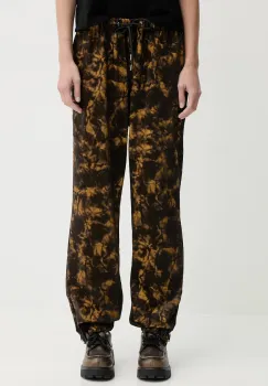 Rains pantaloni 18560 Pants Regular W3 culoarea maro, high waist, 18560 imagine