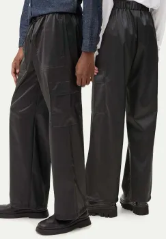 Rains pantaloni Cargo Rain Pants Wide W3 culoarea negru, lat, high waist, 18990-84 imagine