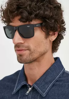Ray-Ban ochelari de soare barbati, culoarea negru imagine