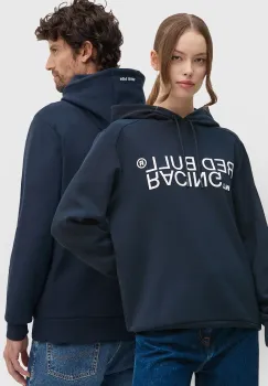 Red Bull Racing x Pepe Jeans bluza Red Bull Racing x Pepe Jeans culoarea albastru marin, cu gluga, cu imprimeu, RU580001 imagine