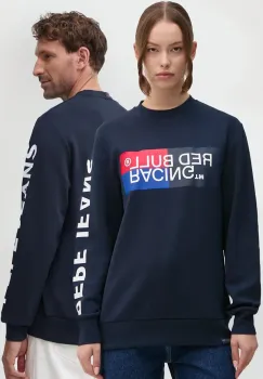Red Bull Racing x Pepe Jeans bluza Red Bull Racing x Pepe Jeans culoarea albastru marin, cu imprimeu, RU580007 imagine