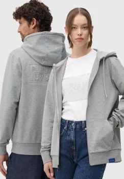 Red Bull Racing x Pepe Jeans bluza Red Bull Racing x Pepe Jeans culoarea gri, cu gluga, cu imprimeu, RU580005 imagine