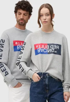 Red Bull Racing x Pepe Jeans bluza Red Bull Racing x Pepe Jeans culoarea gri, cu imprimeu, RU580007 imagine