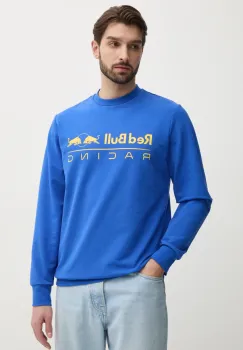Red Bull Racing x Pepe Jeans bluza TEAM LOGO CREW barbati, culoarea violet, cu imprimeu, RM580017 imagine