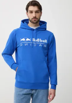 Red Bull Racing x Pepe Jeans bluza TEAM LOGO HOODY barbati, culoarea violet, cu gluga, cu imprimeu, RM580016 imagine