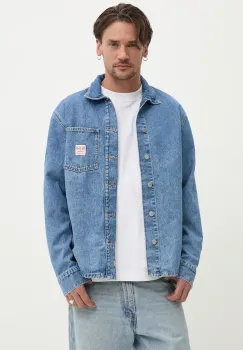 Red Bull Racing x Pepe Jeans geaca din denim DENIM SHIRT de tranzitie, oversize, RM300005R17 imagine