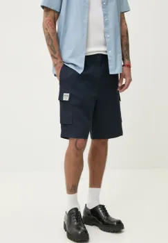 Red Bull Racing x Pepe Jeans pantaloni scurti din bumbac CARGO SHORT barbati, culoarea albastru marin, RM800003 imagine