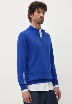 Red Bull Racing x Pepe Jeans pulover de bumbac Red Bull Racing x Pepe Jeans light, cu turtleneck, RM700006 imagine